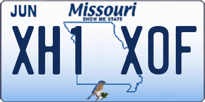 MO license plate XH1X0F