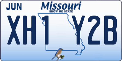 MO license plate XH1Y2B