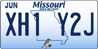 MO license plate XH1Y2J
