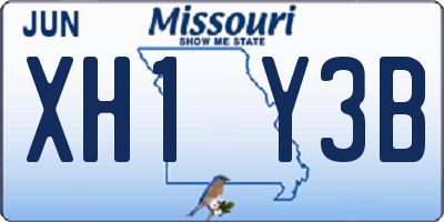 MO license plate XH1Y3B