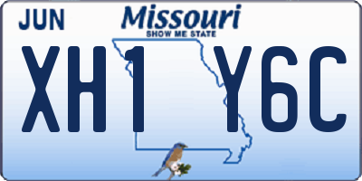 MO license plate XH1Y6C