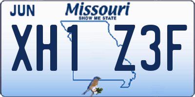MO license plate XH1Z3F