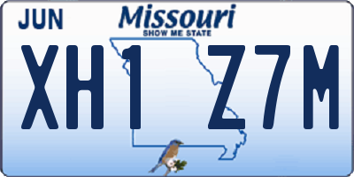 MO license plate XH1Z7M