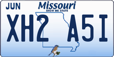 MO license plate XH2A5I