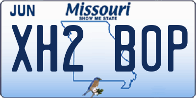MO license plate XH2B0P