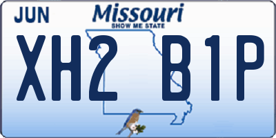 MO license plate XH2B1P