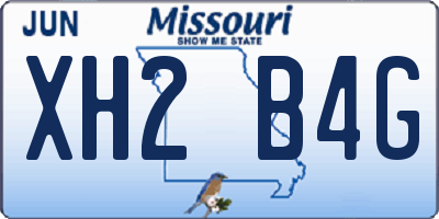 MO license plate XH2B4G