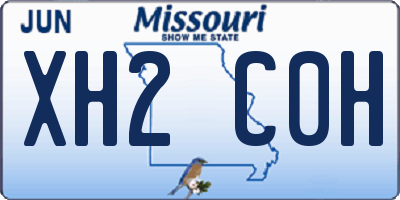 MO license plate XH2C0H