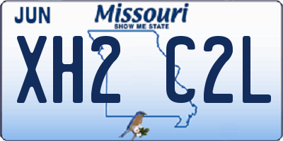 MO license plate XH2C2L