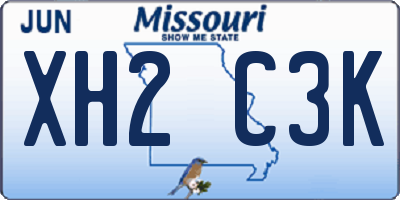 MO license plate XH2C3K