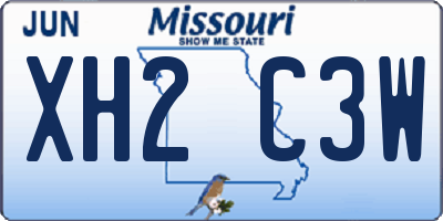 MO license plate XH2C3W