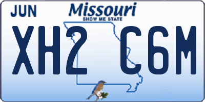 MO license plate XH2C6M