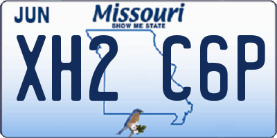 MO license plate XH2C6P
