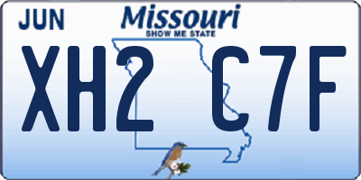 MO license plate XH2C7F