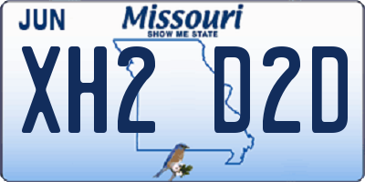 MO license plate XH2D2D