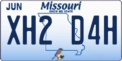 MO license plate XH2D4H