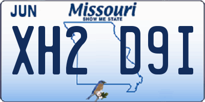MO license plate XH2D9I