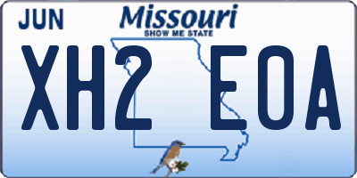 MO license plate XH2E0A