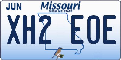 MO license plate XH2E0E