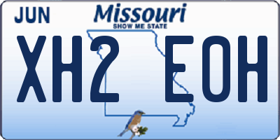 MO license plate XH2E0H