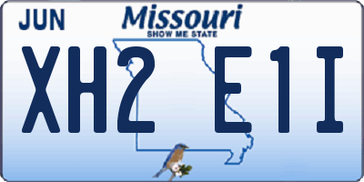 MO license plate XH2E1I