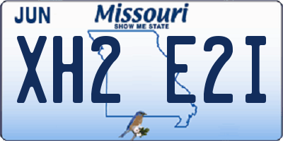 MO license plate XH2E2I