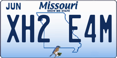 MO license plate XH2E4M
