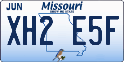 MO license plate XH2E5F