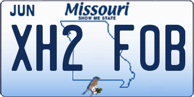 MO license plate XH2F0B