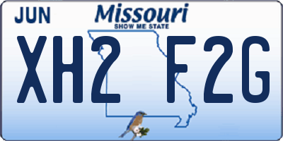 MO license plate XH2F2G