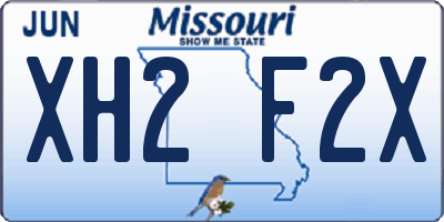 MO license plate XH2F2X