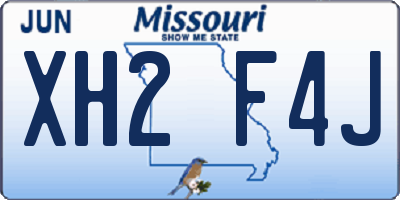 MO license plate XH2F4J