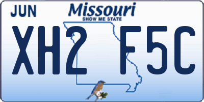 MO license plate XH2F5C