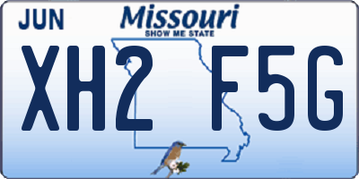 MO license plate XH2F5G