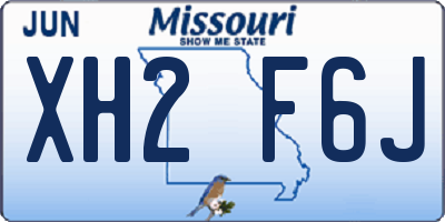 MO license plate XH2F6J