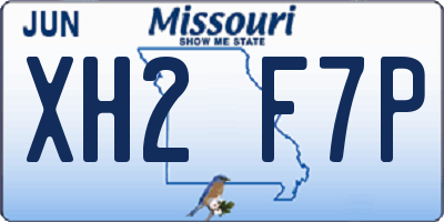 MO license plate XH2F7P
