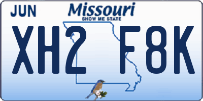 MO license plate XH2F8K