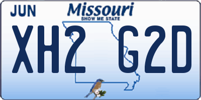 MO license plate XH2G2D