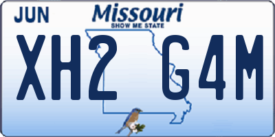 MO license plate XH2G4M