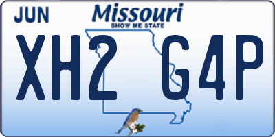 MO license plate XH2G4P