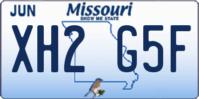 MO license plate XH2G5F