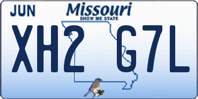 MO license plate XH2G7L