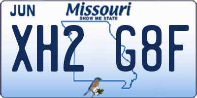 MO license plate XH2G8F