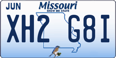 MO license plate XH2G8I