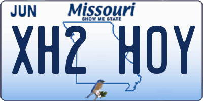 MO license plate XH2H0Y