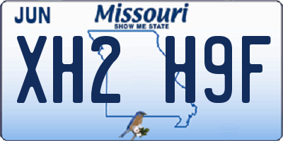 MO license plate XH2H9F