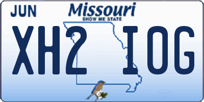 MO license plate XH2I0G