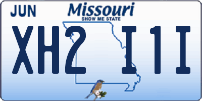 MO license plate XH2I1I