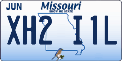 MO license plate XH2I1L