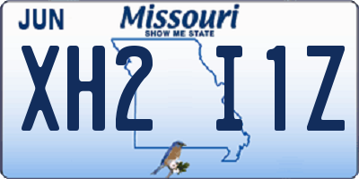 MO license plate XH2I1Z